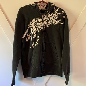 Men’s Black Fox Riders Co Zip-Up Sweatshirt Size M